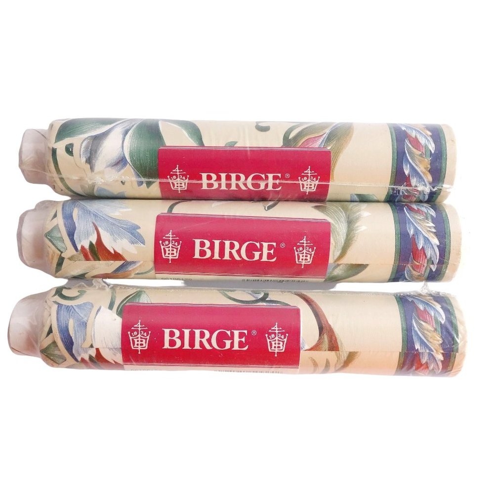 Birge Pre Cut Prepasted Decorative Floral Wallpaper‎ Borders Set of 3 Rolls
